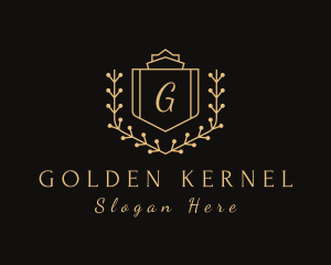 Golden Royal Shield logo design