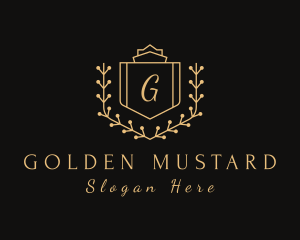 Golden Royal Shield logo design