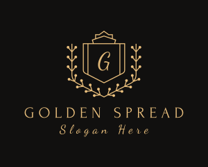 Golden Royal Shield logo design