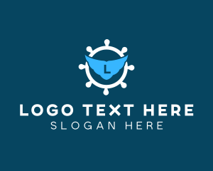 Nautical Ship Helm logo