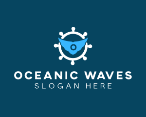 Nautical Ship Helm logo design