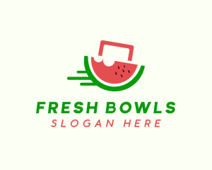 Watermelon Fruit Shopping logo design