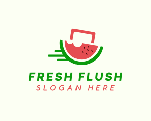 Watermelon Fruit Shopping logo design