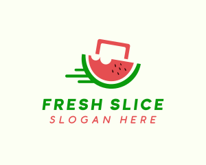 Watermelon Fruit Shopping logo design