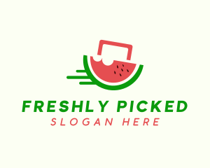 Watermelon Fruit Shopping logo design