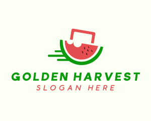 Watermelon Fruit Shopping logo design