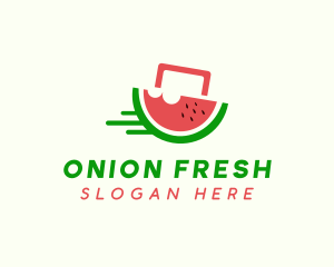 Watermelon Fruit Shopping logo design