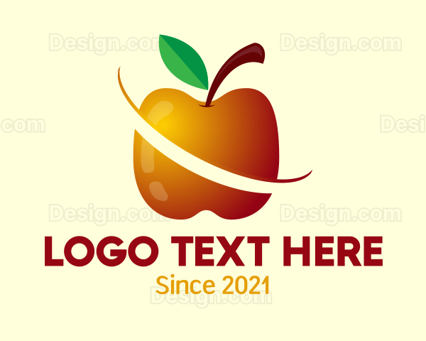 Sliced Apple Fruit Food Logo