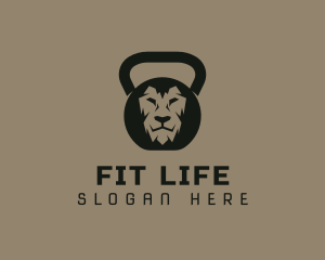 Kettlebell Gym Lion logo design