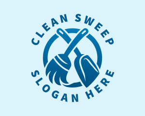 Housekeeping Broom Dust Pan logo design