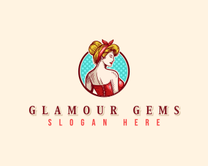 Pinup Woman Fashion logo design