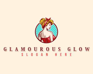 Pinup Woman Fashion logo design