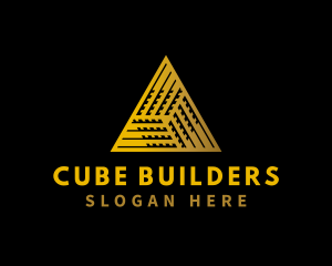 Elegant Cube Pyramid logo design