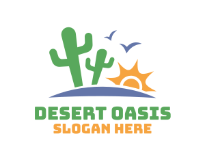 Cactus Sun Valley Desert logo design
