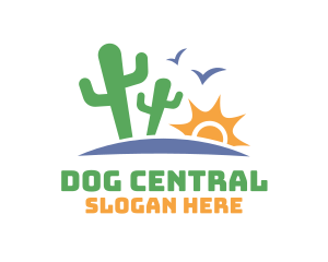 Cactus Sun Valley Desert logo design