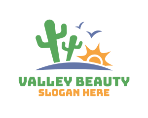 Cactus Sun Valley Desert logo design