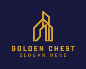 Golden House Building  logo design