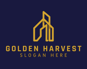 Golden House Building  logo design