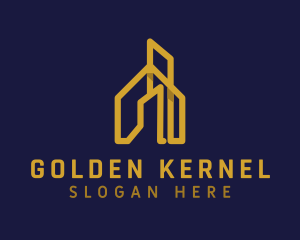 Golden House Building  logo design