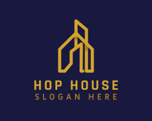 Golden House Building  logo design