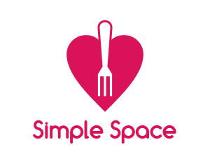 Pink Heart Fork logo design