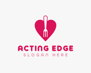 Pink Heart Fork logo design