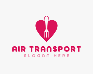 Pink Heart Fork logo design