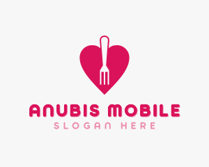 Pink Heart Fork logo design