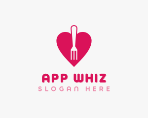 Pink Heart Fork logo design