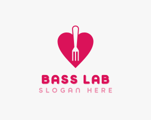 Pink Heart Fork logo design