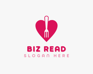 Pink Heart Fork logo design