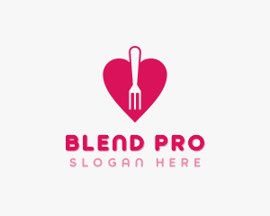 Pink Heart Fork logo design