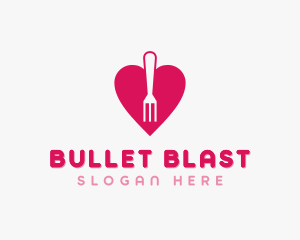 Pink Heart Fork logo design