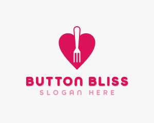 Pink Heart Fork logo design