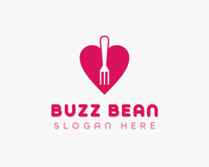 Pink Heart Fork logo design