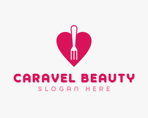 Pink Heart Fork logo design