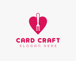 Pink Heart Fork logo design