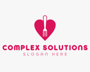 Pink Heart Fork logo design