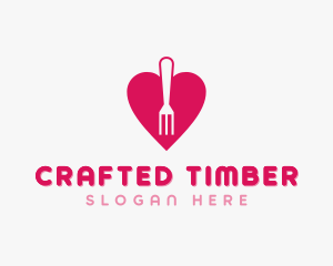 Pink Heart Fork logo design