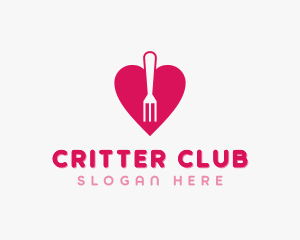 Pink Heart Fork logo design