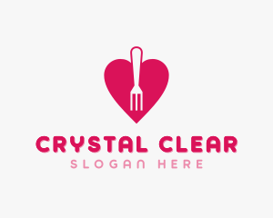 Pink Heart Fork logo design