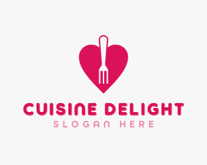 Pink Heart Fork logo design