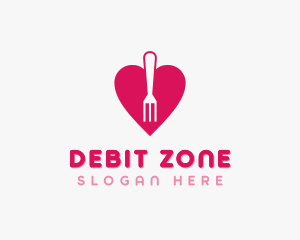 Pink Heart Fork logo design