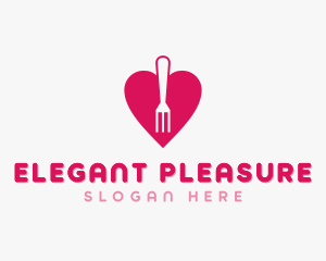 Pink Heart Fork logo design