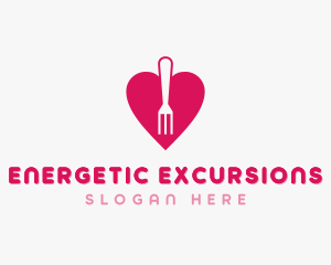 Pink Heart Fork logo design