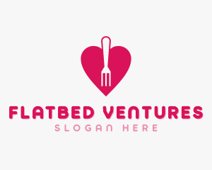 Pink Heart Fork logo design