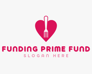 Pink Heart Fork logo design