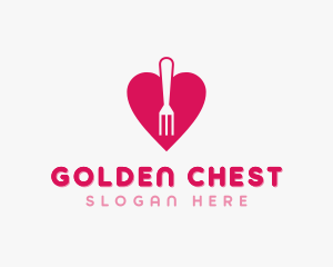 Pink Heart Fork logo design