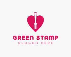 Pink Heart Fork logo design