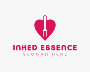 Pink Heart Fork logo design